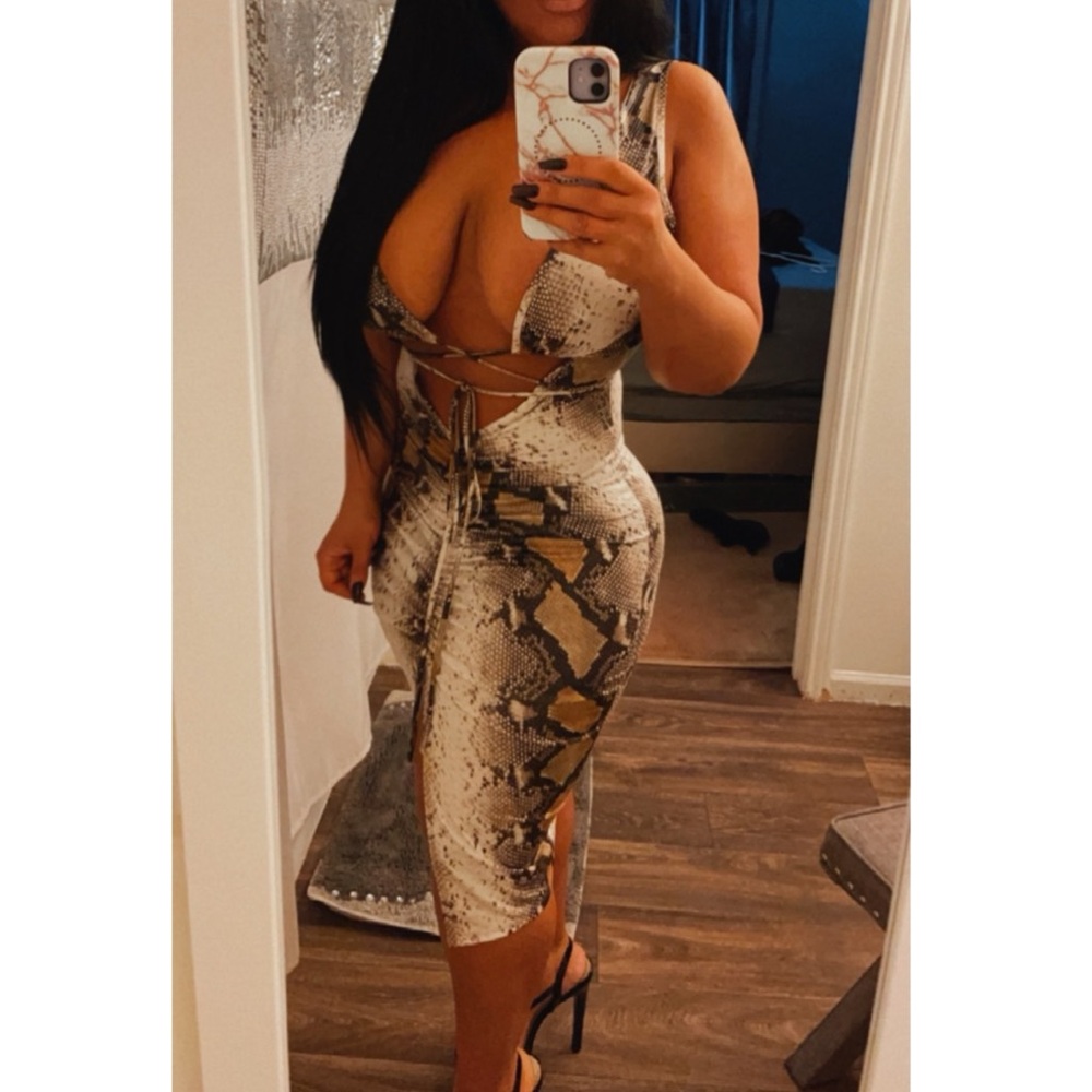 Snake Print Bodycon Dress